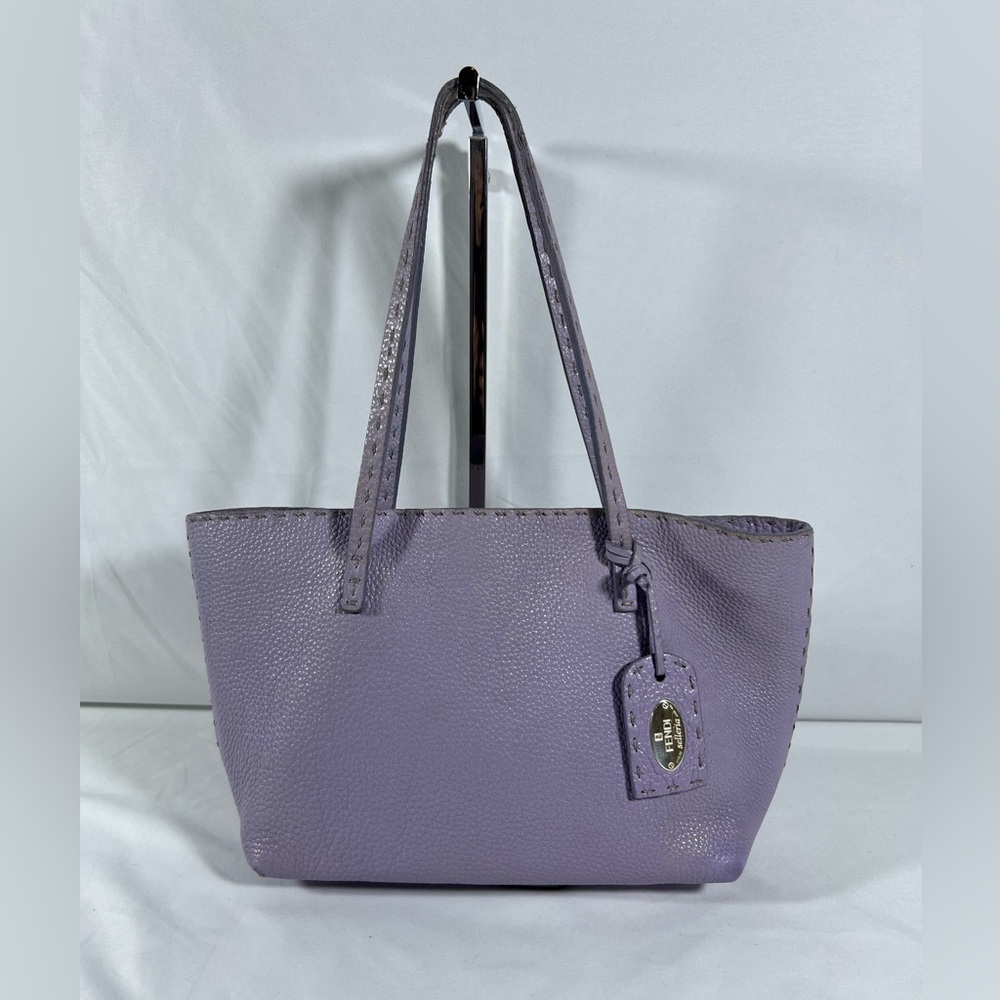 3048: Fendi Selleria Mini Tote Lavender Pebbled Leather Italy
